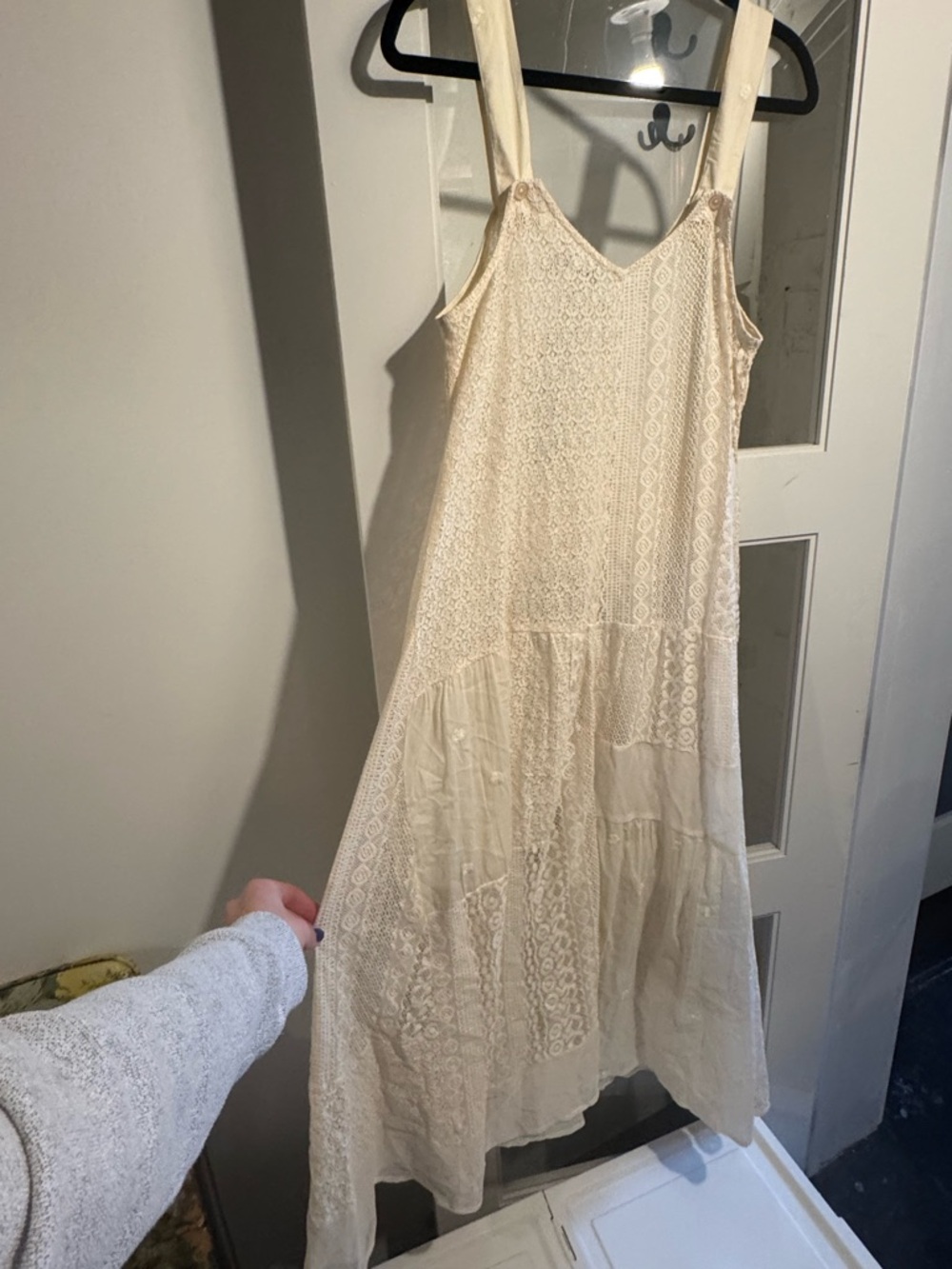 Anthropologie off white Lace Midi Dress - Picture 3 of 5
